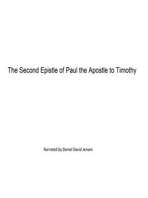 cover image of The Second Epistle of Paul the Apostle to Timothy